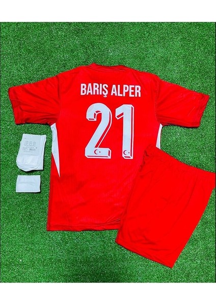 Türkiye Milli Takım #21 Barış Alperen Çocuk Forması 4'lü Set (Red)