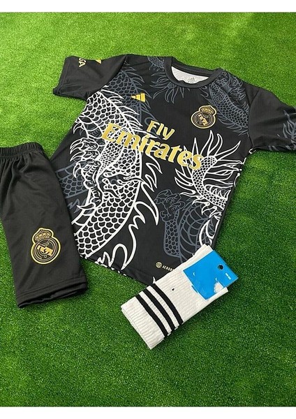 Real.madrid 2024/25 Yeni Sezon Cristiano Ronaldo Dragon (Ejderha) Desenli Forması 4'lü Set (Black) modelleri