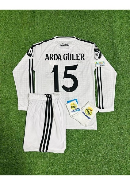 R./madrid #15 A.r.d.a G.ü.l.e.r Uzun Kol Iç Saha Çocuk Forması 4'lü Set (Armalı)