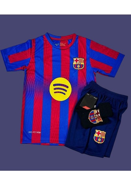 2025/26 Yeni Sezon B.a.r.c.e.l.o.n.a Lamine Yamal Çocuk Forması 4'lü Set (Çubuklu-10) Armalı fiyatları