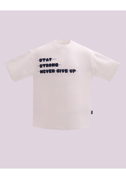 Erkek Kısa Kol Stay Strong Oversize Ekru Tişört fiyatları