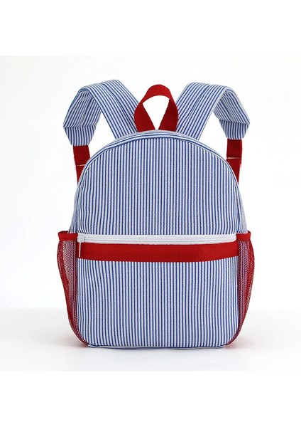 Seerucker Çizgili Sırt Çantası Yürümeye Başlayan Çocuk Klasik Sevimli Çocuk Okul Kitap Çantası Okul Öncesi Anaokulu Çocuklar Çanta Rengi: M Kırmızı ve Mavi (Yurt Dışından)