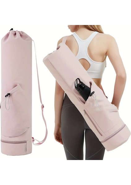 Yoga Mat Çantası Su Şişesi Cep ve Alt Islak Çanta Sporları Omuz Kayışı ile Yoga Mat Taşıyıcı Çok Fonksiyonlu Depolama Bagcolor: Pembe (Yurt Dışından)