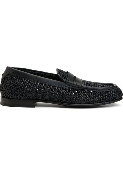 Siyah Logo Detaylı Erkek Loafer
