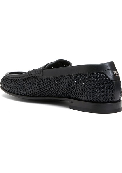 Siyah Logo Detaylı Erkek Loafer modelleri