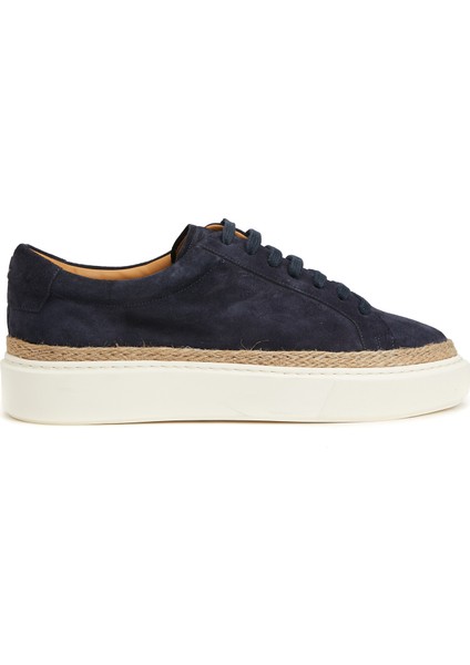 Lacivert Jüt Detaylı Erkek Süet Sneaker