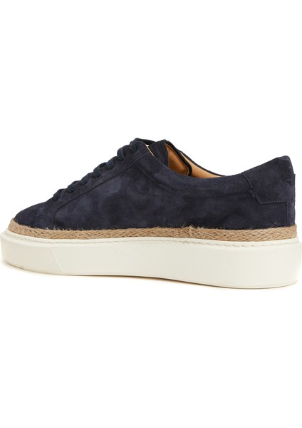 Lacivert Jüt Detaylı Erkek Süet Sneaker