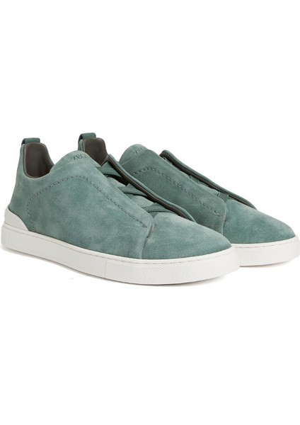 Açık Yeşil Erkek Deri Sneaker