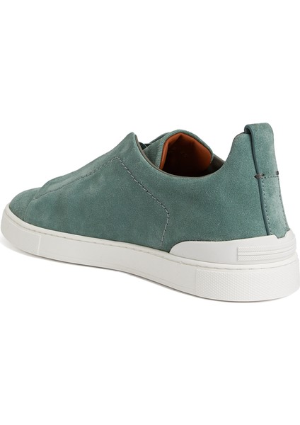 Açık Yeşil Erkek Deri Sneaker