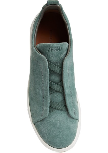 Açık Yeşil Erkek Deri Sneaker