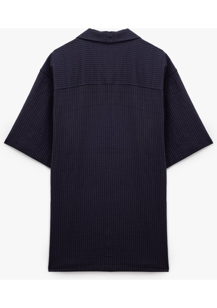 Yeni Sezon Kısa Kollu Gömlek Devrik Yaka Düğmeli Slim Fit indirimleri