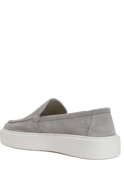 Gri Erkek Süet Loafer