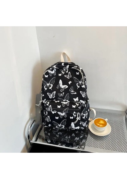 Moda Deseni Koreli Kadınlar Sırt Çantası Öğrenci Okul Kitap Depolama ve Seyahat Organizatörü Için Sırt Çantası Юкзак С Экраном Renk: Siyah (Yurt Dışından)