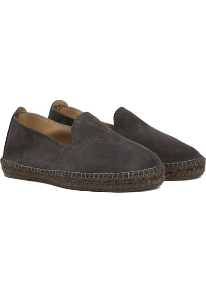 Hamptons Gri Erkek Deri Espadril