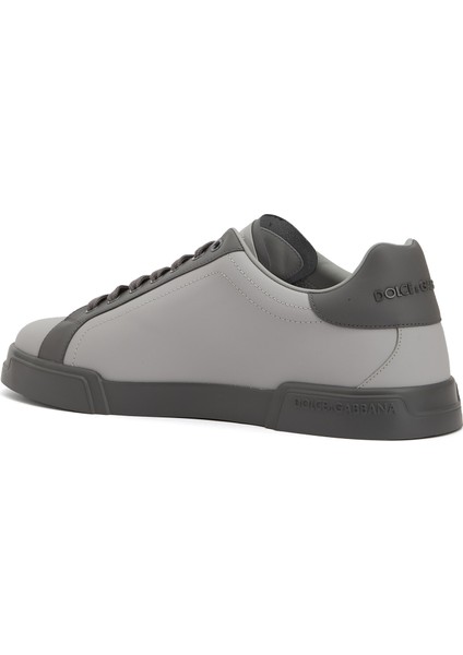 Portofino Gri Erkek Deri Sneaker