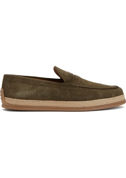 Haki Erkek Süet Loafer