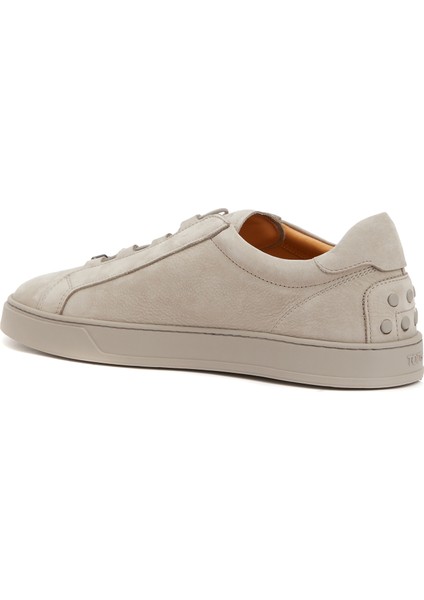 Krem Logo Detaylı Erkek Deri Sneaker modelleri