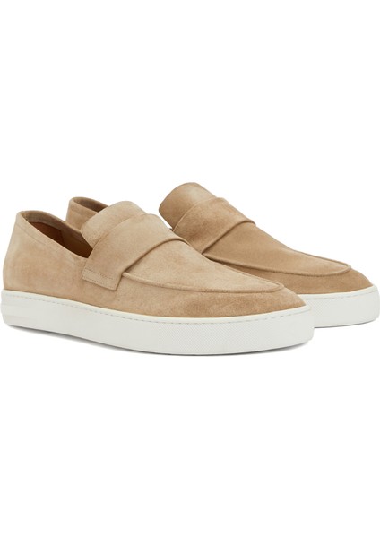 Bej Erkek Deri Spor Loafer