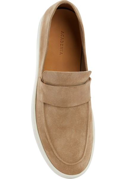 Bej Erkek Deri Spor Loafer