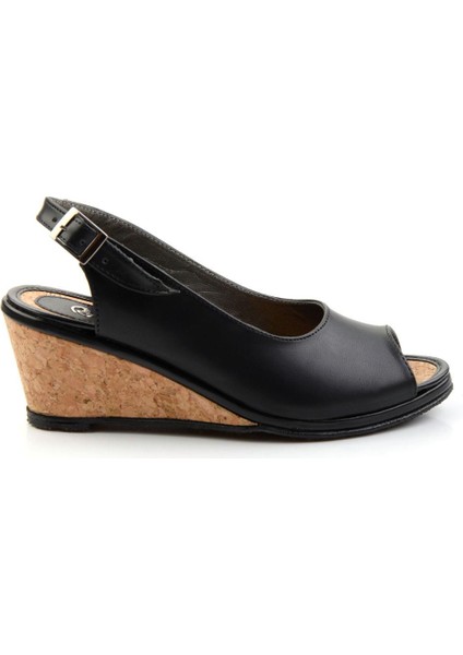 Siyah Leather Kadın Sandalet K05582032103