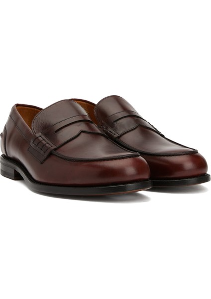 Bordo Erkek Deri Loafer