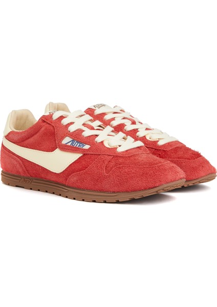 Kırmızı Erkek Deri Sneaker