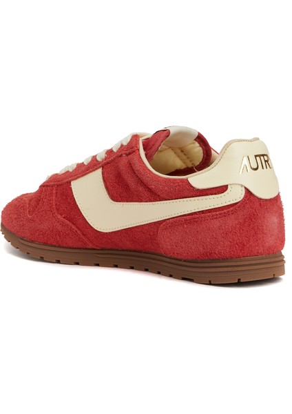 Kırmızı Erkek Deri Sneaker