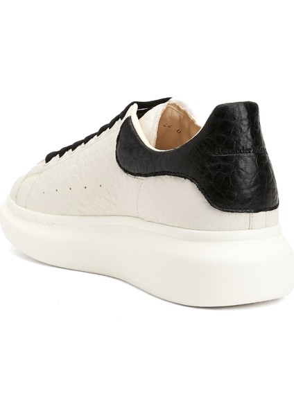 Oversized Siyah Beyaz Erkek Deri Sneaker