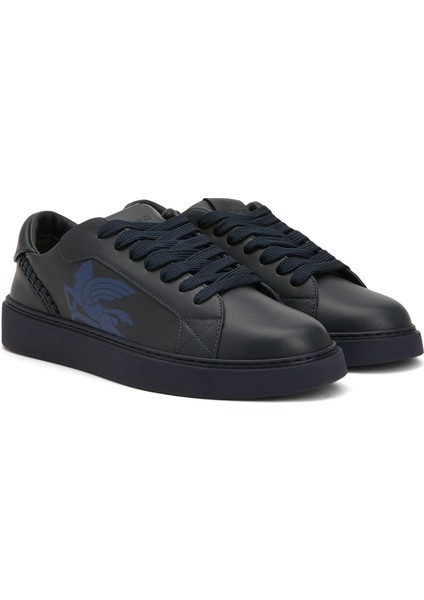 Lacivert Erkek Deri Sneaker