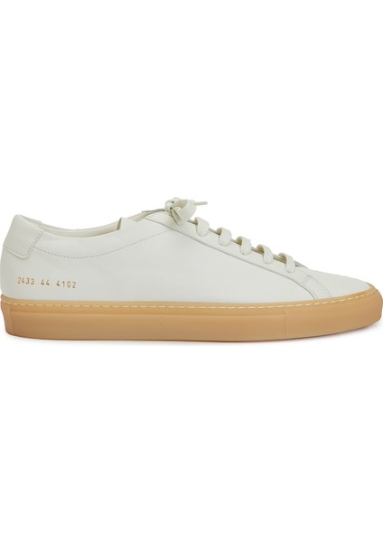 Kırık Beyaz Erkek Deri Sneaker