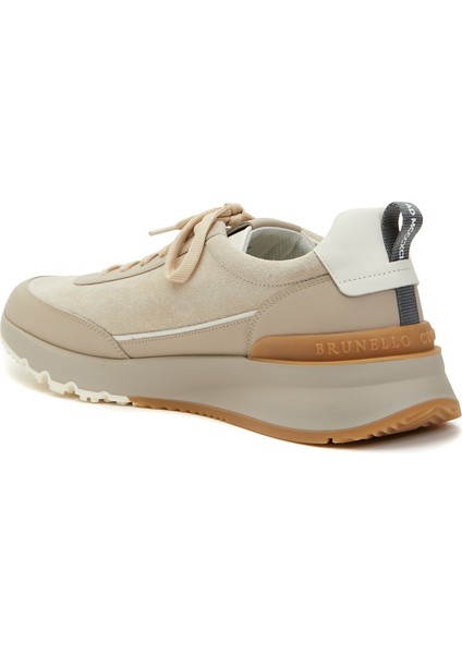 Bej Erkek Deri Sneaker