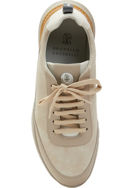 Bej Erkek Deri Sneaker