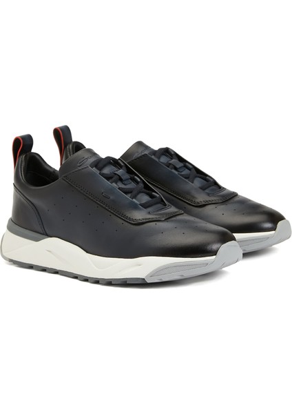 Lacivert Erkek Deri Sneaker