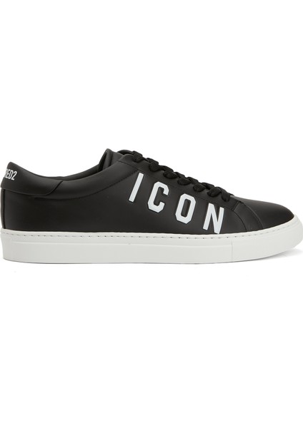 Icon Siyah Erkek Deri Sneaker
