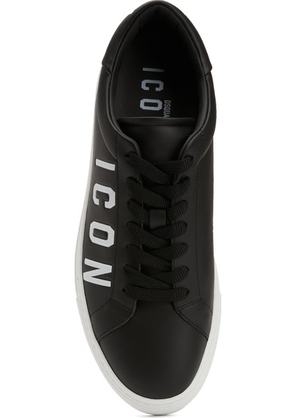Icon Siyah Erkek Deri Sneaker