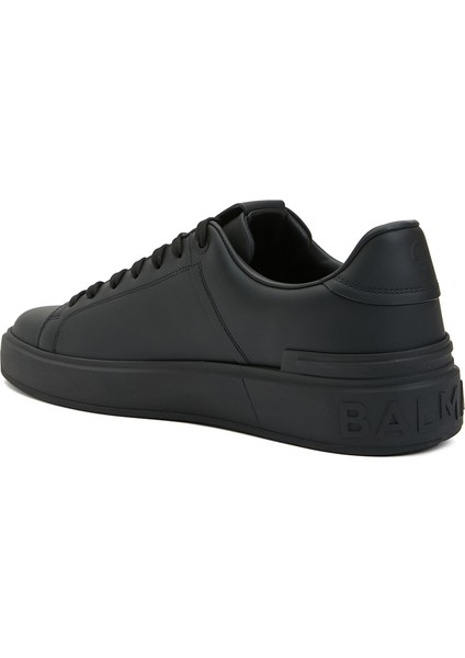 Siyah Logo Detaylı Erkek Deri Sneaker modelleri