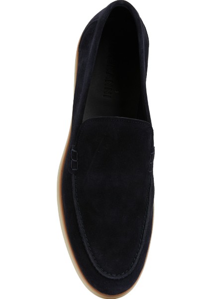 Koyu Mavi Erkek Deri Loafer