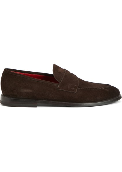 Koyu Kahverengi Erkek Süet Loafer