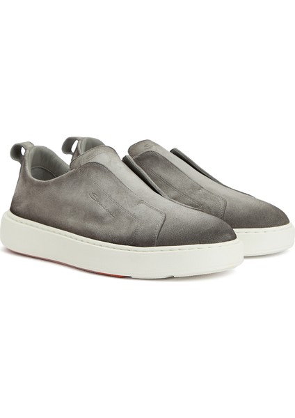 Gri Erkek Deri Sneaker