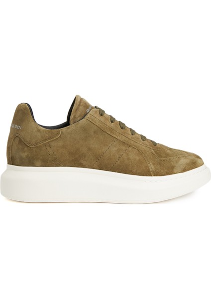 Oversized Retro Haki Erkek Deri Sneaker