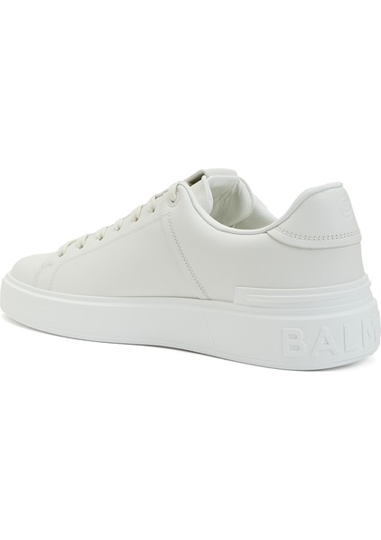 Beyaz Logo Detaylı Erkek Deri Sneaker modelleri