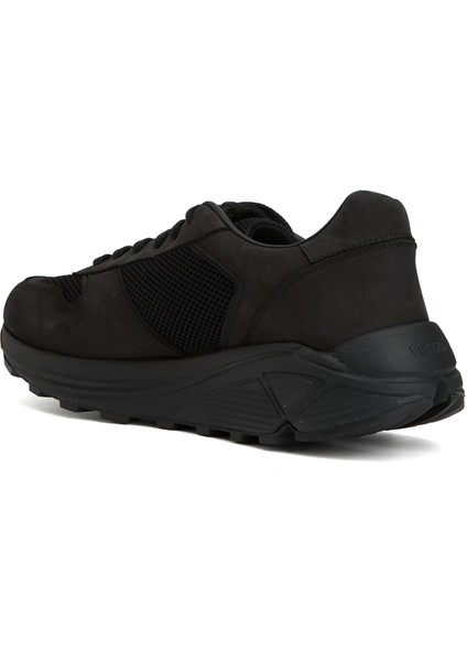 Premium Runner Siyah Erkek Deri Sneaker