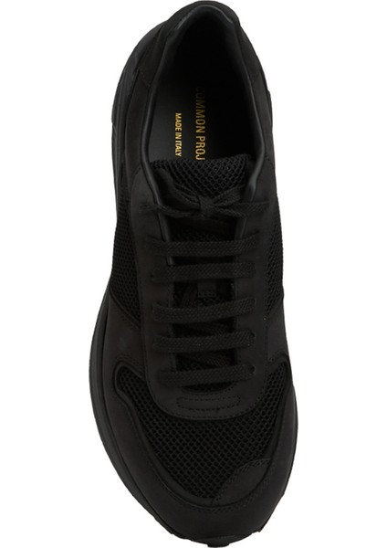 Premium Runner Siyah Erkek Deri Sneaker