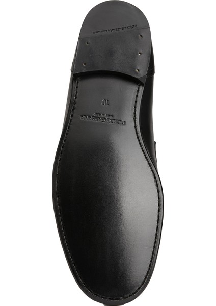 Siyah Logo Tokalı Erkek Deri Loafer indirimleri