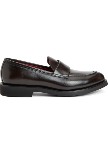 Koyu Kahverengi Erkek Deri Loafer