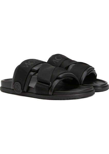 Mon Summer Siyah Erkek Deri Sandalet