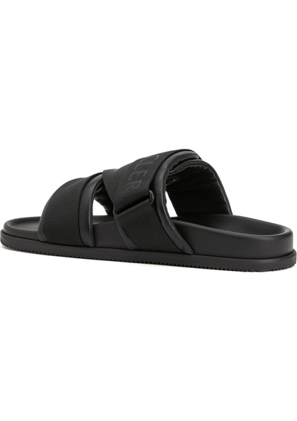 Mon Summer Siyah Erkek Deri Sandalet