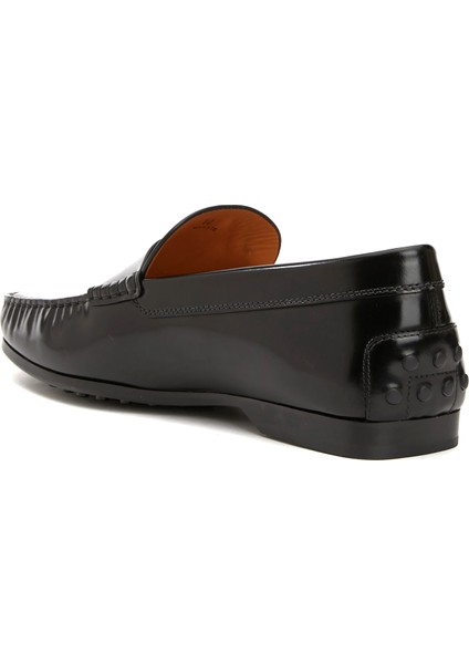Siyah Bantlı Erkek Deri Loafer modelleri