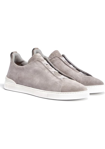 Açık Gri Erkek Deri Sneaker