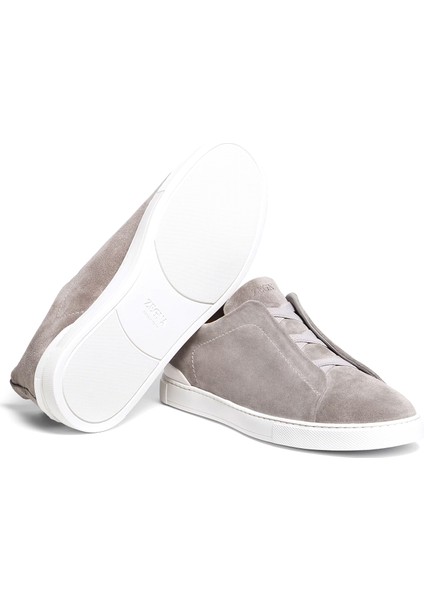 Açık Gri Erkek Deri Sneaker